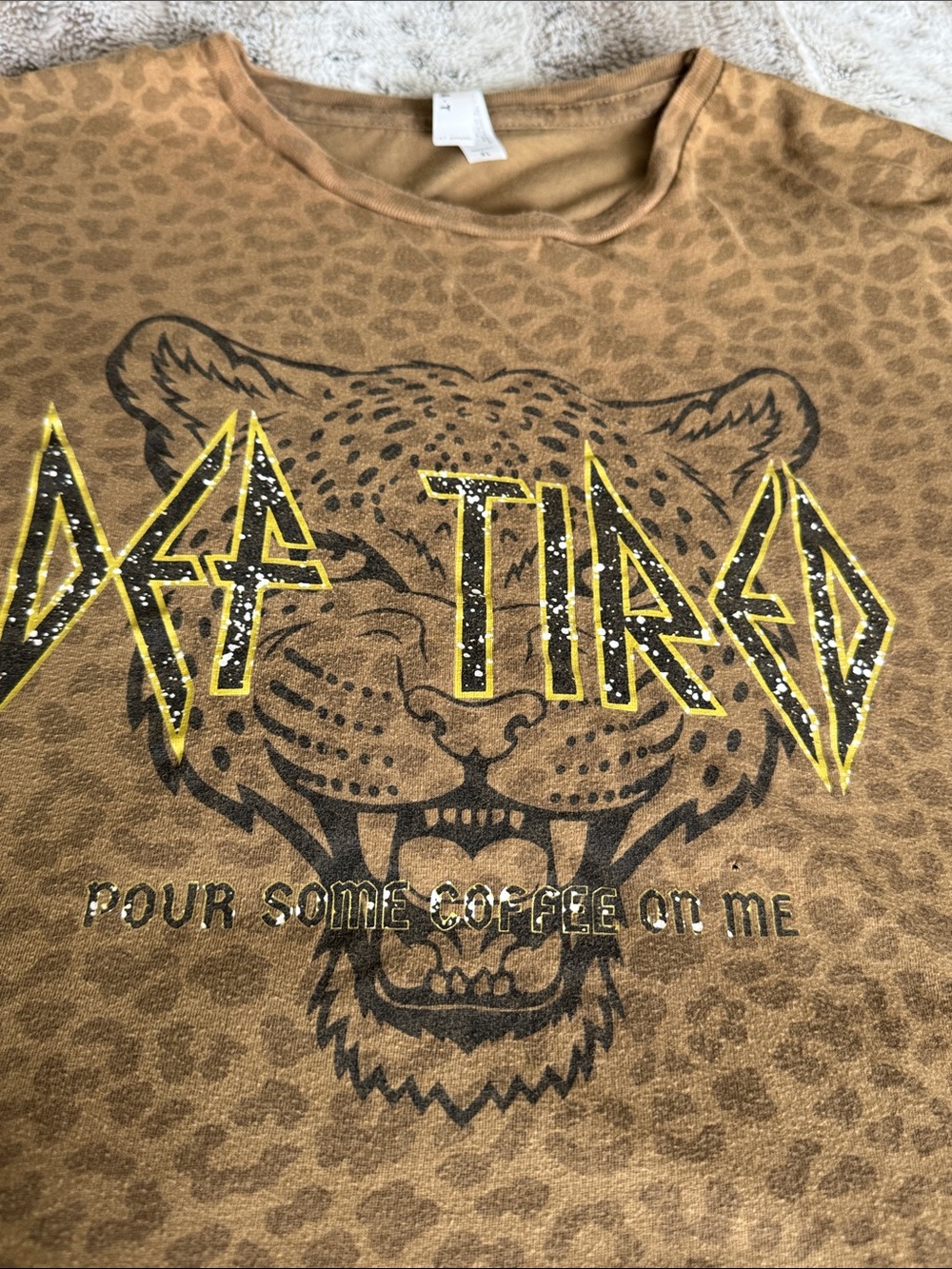 Def Leopard Print Graphic Tee XL - Picture 3 of 5